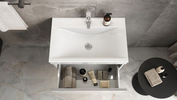 Тумба подвесная Velvex Pulsus 70 Белая (tp.PUL.PUL.70.1Y белый глянец)