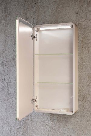 Зеркало-шкаф RAVAL Pure 46 Белый с подсветкой универсальный (Pur.03.46/W)