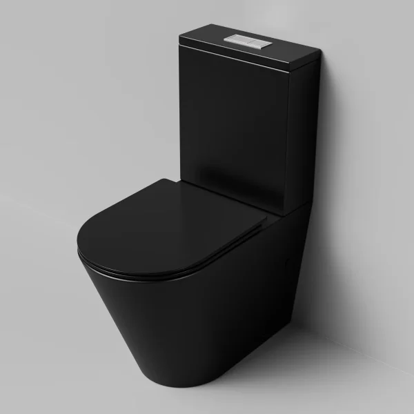 Унитаз-компакт Grossman GR-4458BMSQ безободковый, торнадо, с сиденьем микролифт, черный матовый