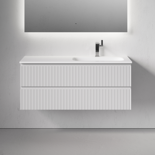 Тумба подвесная SANCOS Snob R правая 1195х445х500, c двумя ящиками оснащенными доводчиками, Bianco, SNR120RW