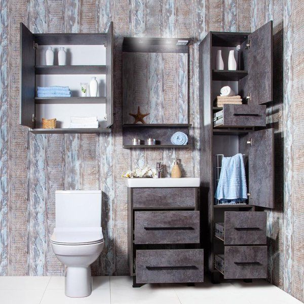 Зеркало Бриклаер ЧИЛИ 55 см, цемент