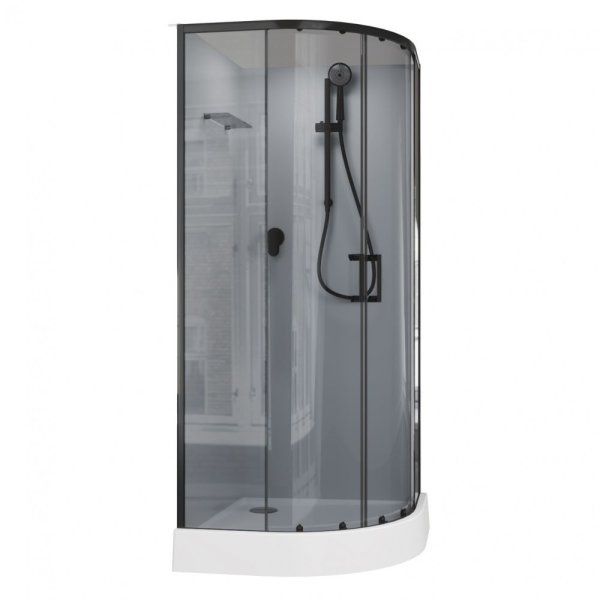 Душевая кабина Aquanet Passion EVO R black 90x90 белые стенки/тонированное стекло НАБОР 3