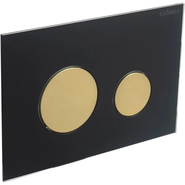 Кнопка смыва Cezares Lux LUX-GN-BORO-C для инсталляции, черный/золотой матовый