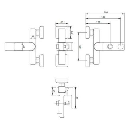 Смеситель Omnires Baretti BA7830CR для ванны, хром