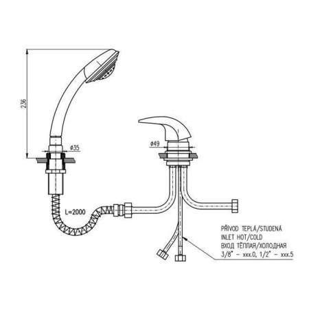 Смеситель Rav Slezak Dunaj D475.5YZ для ванны золото