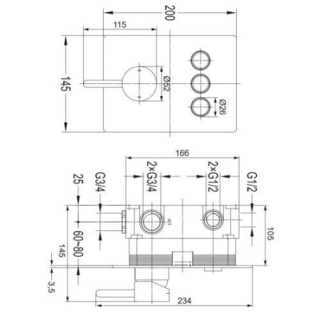 Смеситель Omnires Y Y1237GCCR для ванны, хром