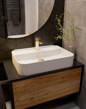 Смеситель для раковины однорычажный AQUAme Monza AQM6310BG, Brushed gold