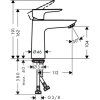 Смеситель для раковины Hansgrohe Talis E 110, однорычажный, без сливного гарнитура, шлифованный черный хром (71712340)