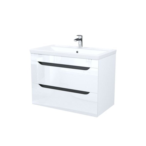 Тумба с умывальником, подвесная, 80 см, белый, Ray, IDDIS, (RAY80W0i95K)