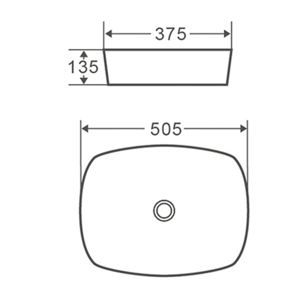 Раковина чаша Terminus Ното 04RN50x37x13W, белый