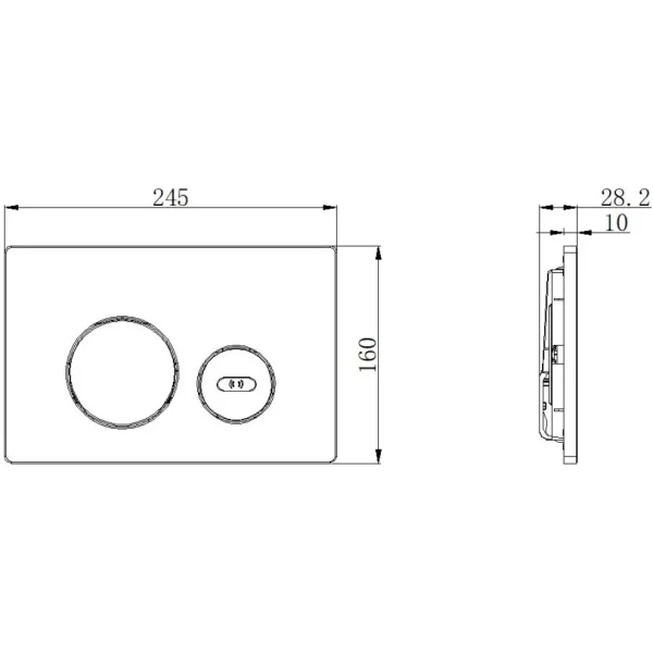 Кнопка смыва Arrow N1GYA605ABH для инсталляции, сенсорная, питание от сети, нержавеющая сталь