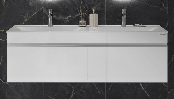 Тумба подвесная Velvex Pulsus 140 Белая (tp.PUL.PUL.140.2Y белый глянец)