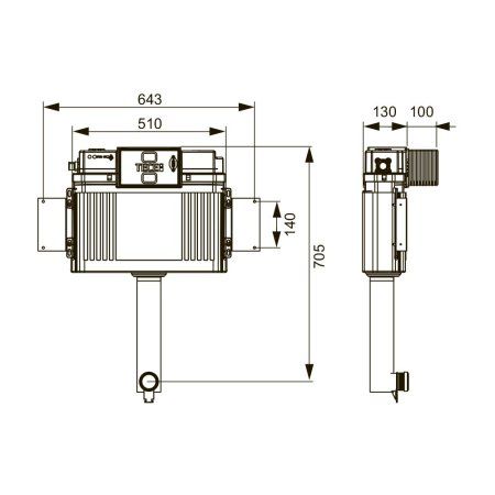 Смывной бачок скрытого монтажа Tece 9041308