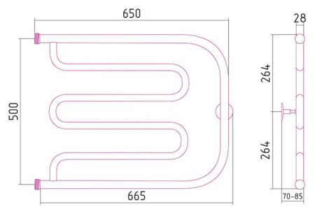 Полотенцесушитель водяной Стилье Тандем 50х65