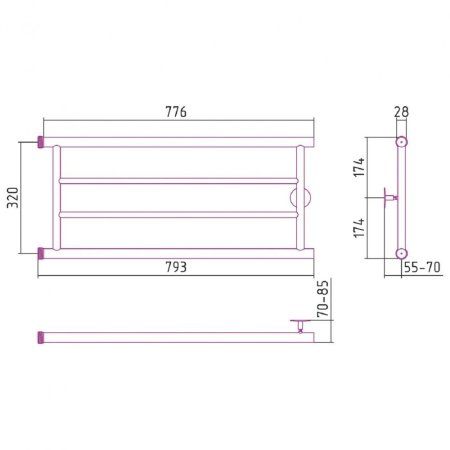 Полотенцесушитель водяной Стилье Минор 0600 32х80 хром