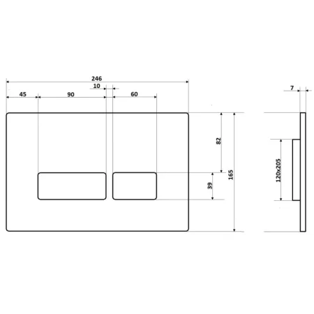 Кнопка смыва Ceruttispa CR02CH для инсталляции, хром