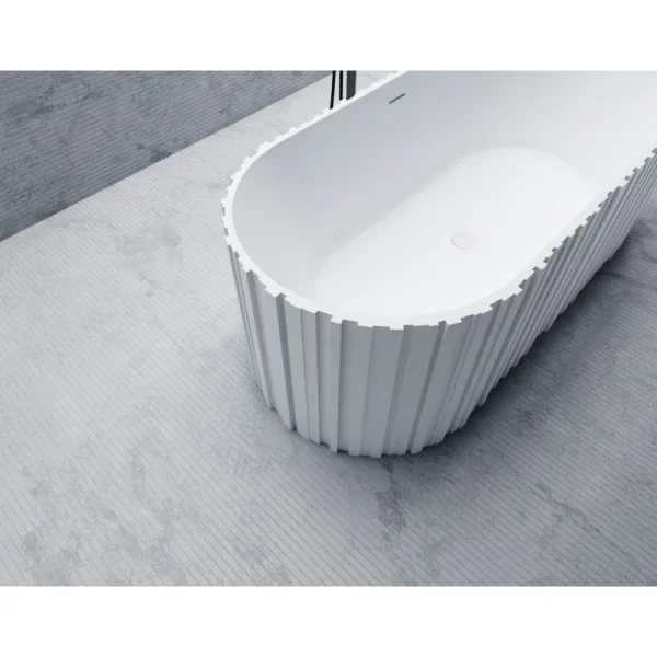 Ванна из литьевого мрамора Abber Stein AS9653 170x75 см, отдельностоящая, белый матовый