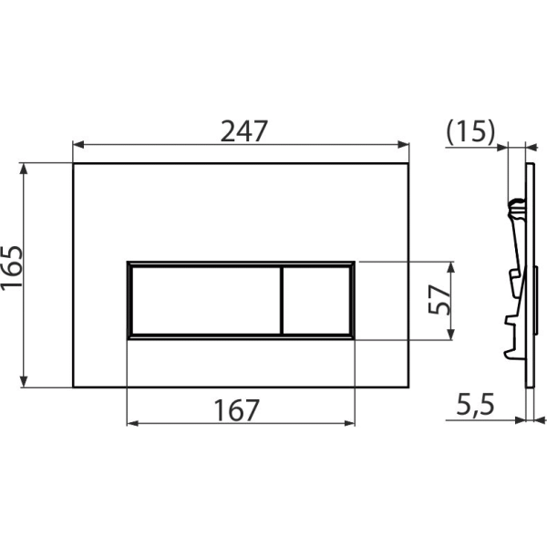 Кнопка смыва AlcaPlast THIN M570 белый