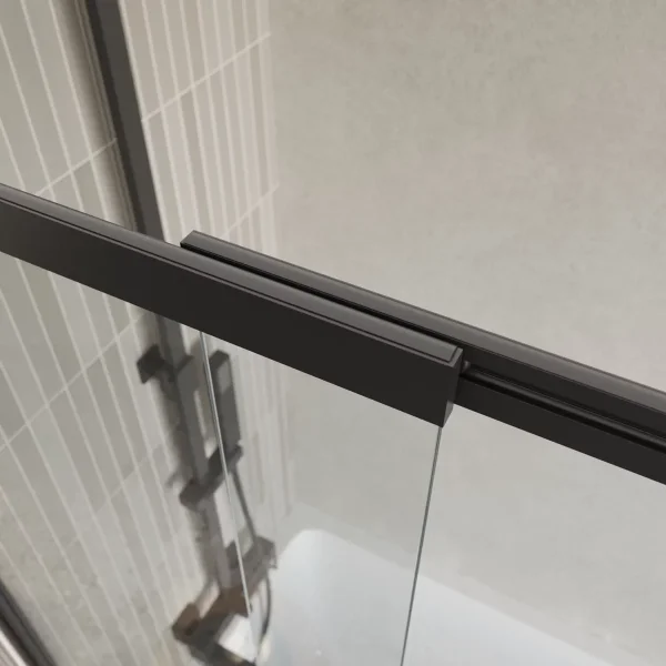 Шторка на ванну BelBagno Luce LUCE-VF-11-100/145-C-NERO 100 см, профиль черный матовый, стекло прозрачное