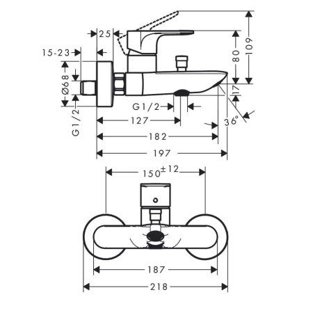 Смеситель Hansgrohe Rebris E 72450000 для душа, хром