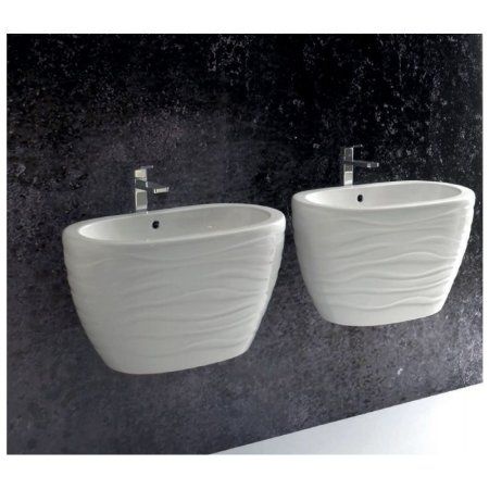 Раковина Ceramica Ala Wave 23LV WAVWB670 67 см декор волна, белая