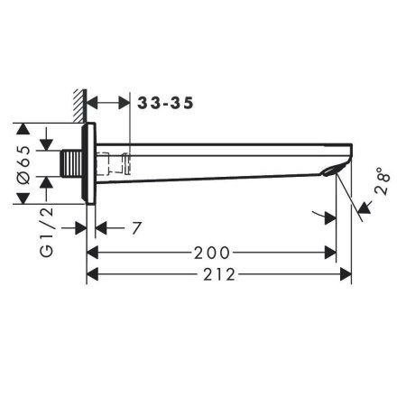 Излив Hansgrohe Rebris E 72431000 для ванны, хром