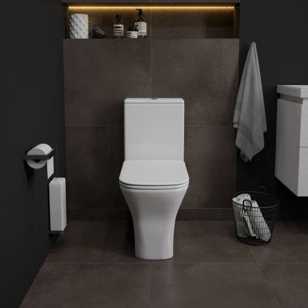 Унитаз напольный Teymi Helmi Pro безободковый, сиденье микролифт T40305