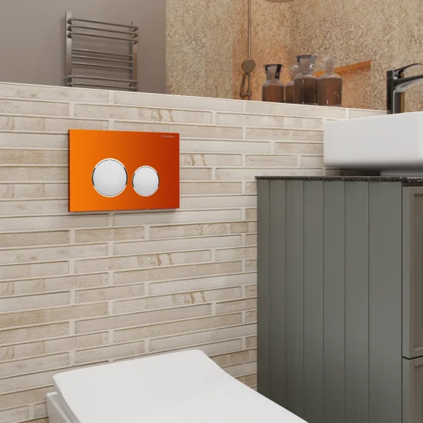 Кнопка смыва Charus Bagliore FP.330.FOXY.10 для инсталляции, оранжевый/хром