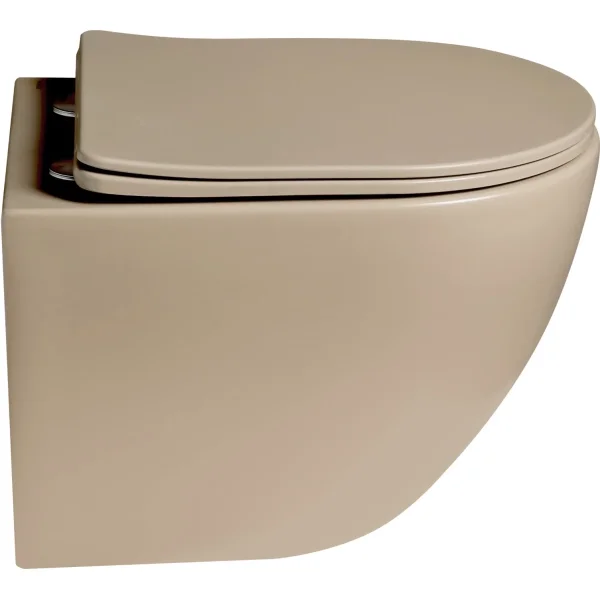 Унитаз подвесной Vincea Globo VT1-14STMC безободковый, торнадо, с сиденьем микролифт, капучино матовый