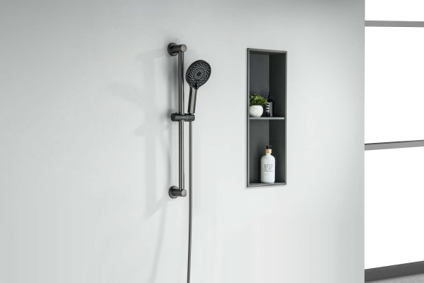 AQ2022BGM ЛУГАНО душевой гарнитур, оружейная сталь