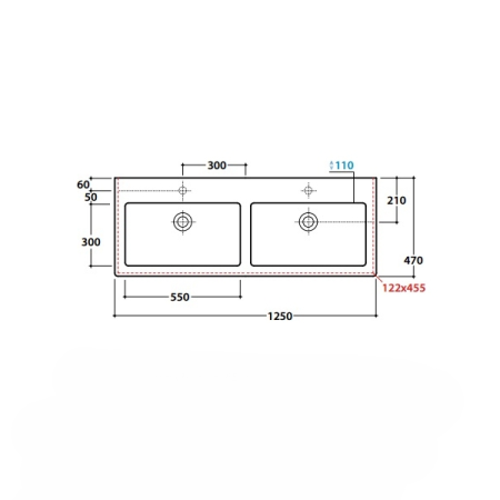 Мебельная раковина Tessoro Гармония 641938 125