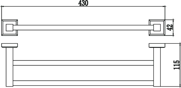 Держатель для полотенец прямой (2-ой) 40 см Savol 95 (S-409548)