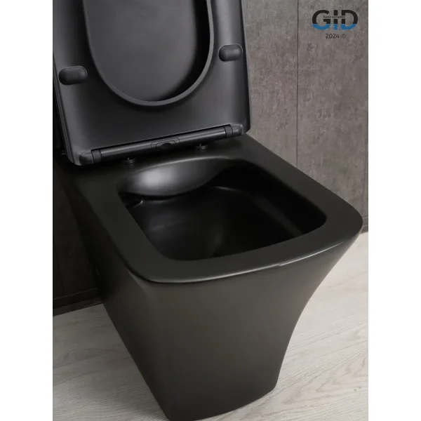 Унитаз-компакт GID Tn2184Bm безободковый, с сиденьем микролифт, черный матовый