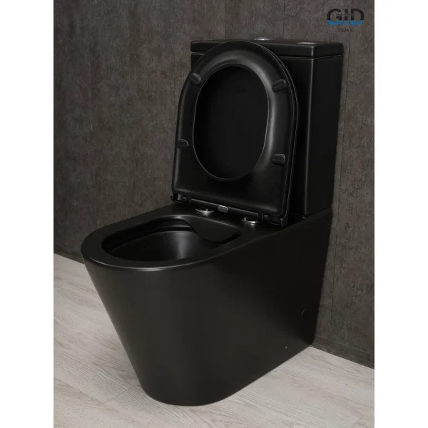 Унитаз-компакт GID Tn2189Bm безободковый, с сиденьем микролифт, черный матовый