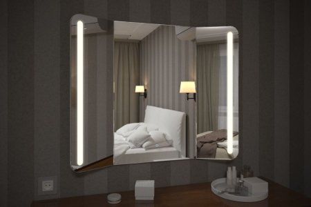 Зеркало Relisan Triple Vertical Гл000024395 100x80 с LED подсветкой и сенсорным выключателем