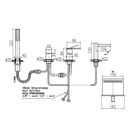 Смеситель Rav Slezak Loira LR566.5P для ванны хром