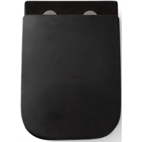 Унитаз подвесной Charus Alva EWC700-114В безободковый, с сиденьем микролифт, черный матовый