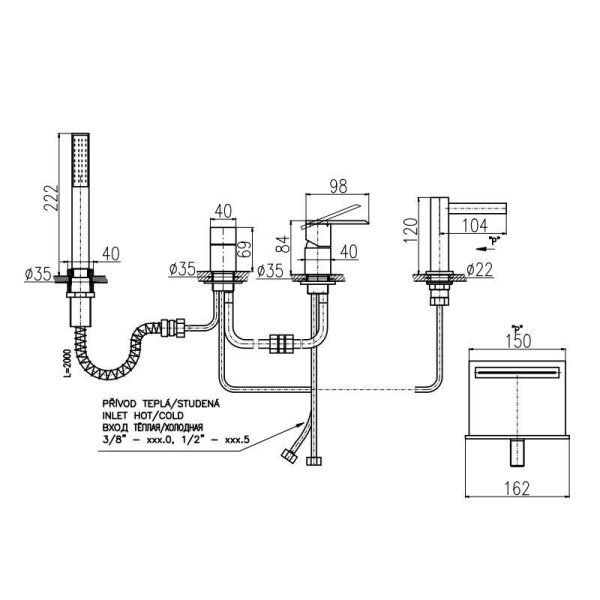 Смеситель Rav Slezak Loira LR566.5P для ванны хром