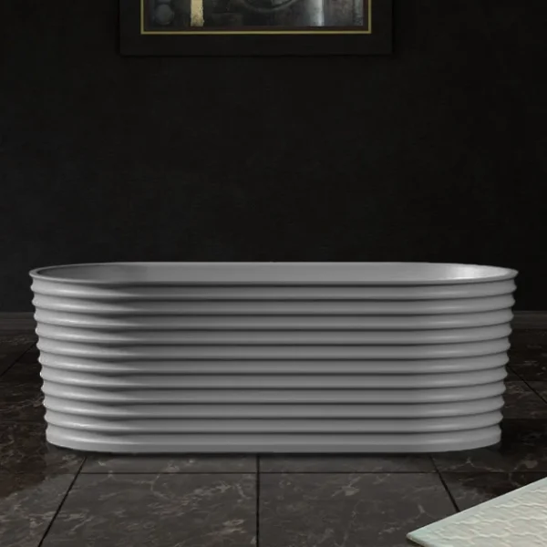 Ванна из литьевого мрамора Abber Stein AS9650 170x80 см, отдельностоящая, белый матовый