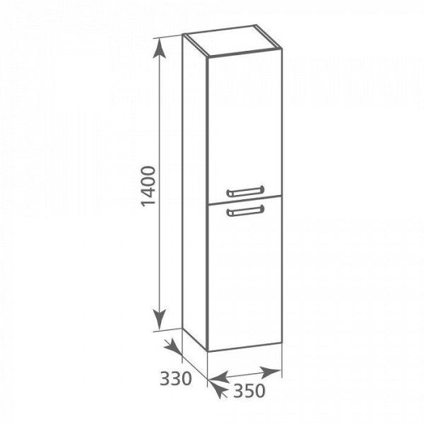 Шкаф-пенал Milardo Niagara 35 подвесной белый (NIFYA3RR50SK0MCE97RC)