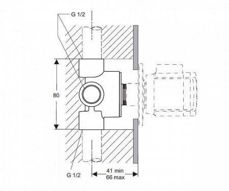 Cкрытая монтажная часть Ideal Standard A2391NU для смесителя (на 3 положения)