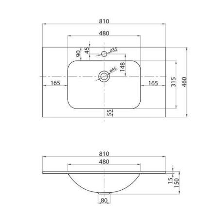 Раковина BelBagno BB810/465-LV-VTR-BO 81 белый матовый