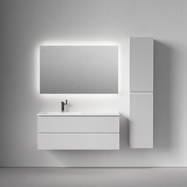 Тумба подвесная SANCOS Snob R левая 1195х445х500, c двумя ящиками оснащенными доводчиками, Bianco, SNR120LW