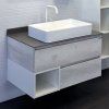 Тумба-умывальник COMFORTY Comforty Прага-90 дуб белый со светло-серой столешницей с раковиной Comforty 78189