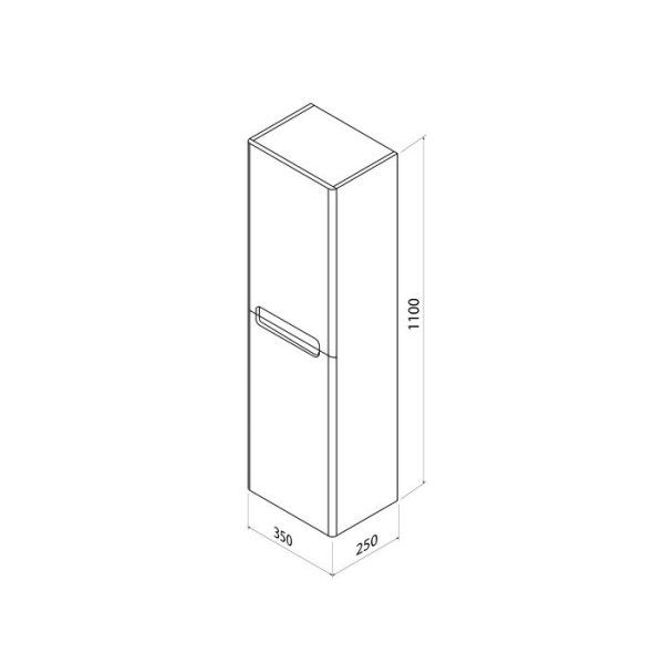Пенал подвесной, 35 см, белый, Edifice, IDDIS, EDRBI3ZG5WDR0iVS97MU