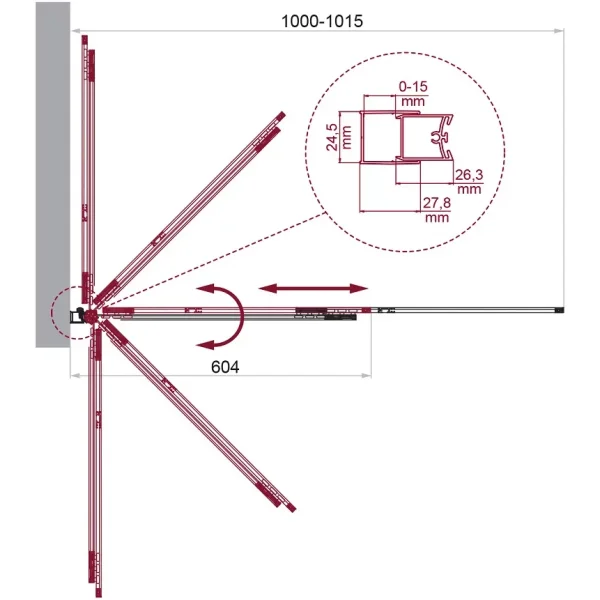 Шторка на ванну BelBagno Luce LUCE-VF-11-100/145-C-NERO 100 см, профиль черный матовый, стекло прозрачное