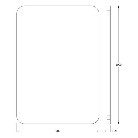 Зеркало с LED-подсветкой настенное Defesto Opti DF 2819S 70x100