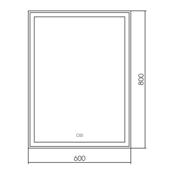 Зеркало с подсветкой и подогревом AQUAme AQM9105 600х800