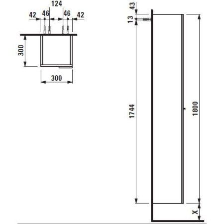 Шкаф-пенал Laufen Kartell by Laufen 4.0815.2.033.635.1 R 30 глянцевый оранжевый