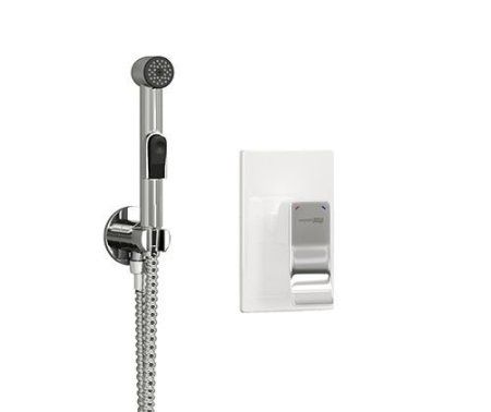 Гигиенический душ WasserKRAFT A010656WHITE со смесителем, белый, хром